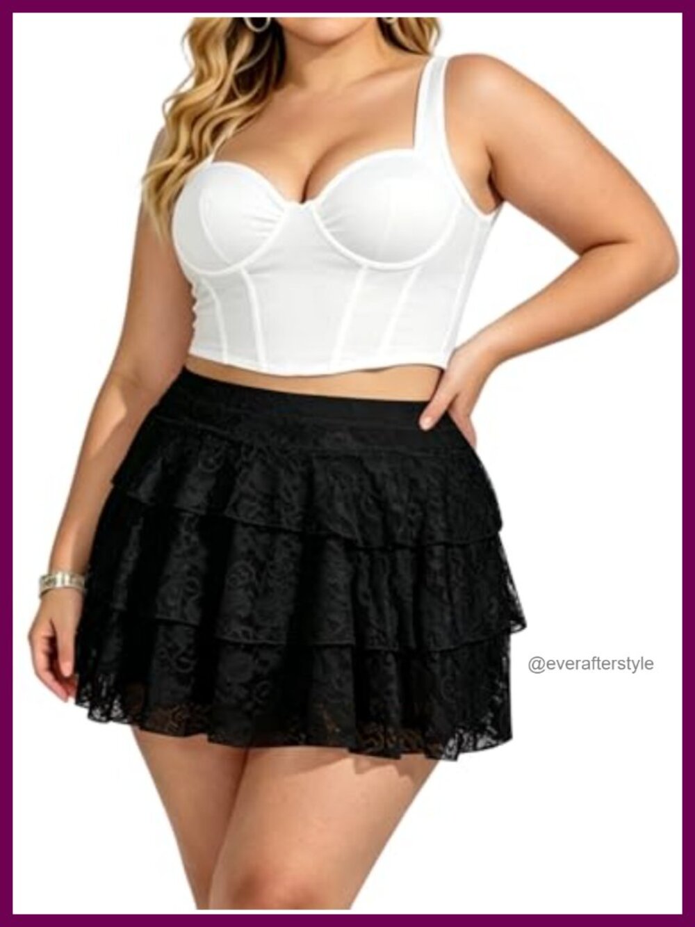 Y2K Lace Layered High Waisted Ruffle Mini Skirt Skort